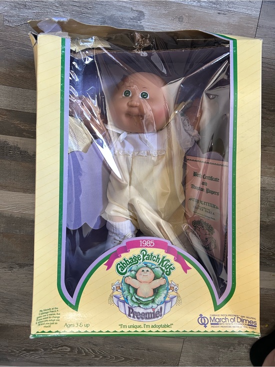Coleco Other - Cabbage Patch Kids Preemie Baby Doll in Yellow Outfit - 1985